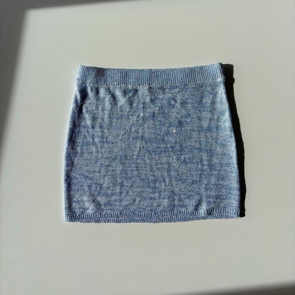 Sparkly Light Blue Mini Skirt